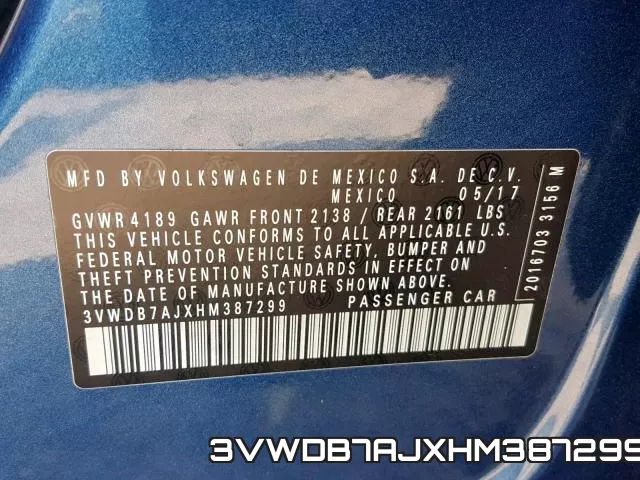 3VWDB7AJXHM387299 фото 2