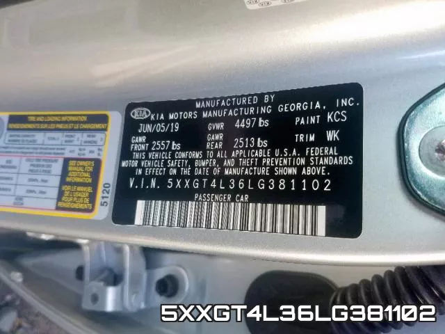 5XXGT4L36LG381102 фото 2