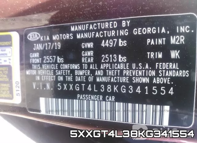 5XXGT4L38KG341554 фото 10