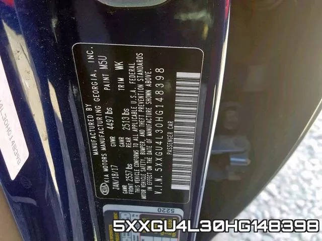 5XXGU4L30HG148398 фото 2