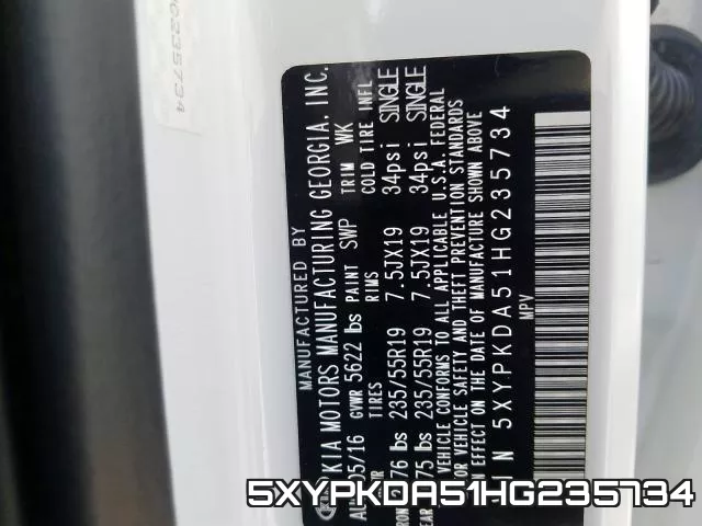 5XYPKDA51HG235734 фото 2
