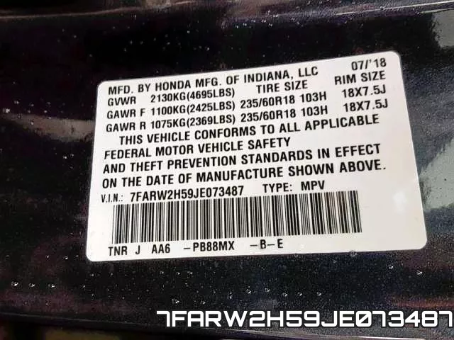 7FARW2H59JE073487 фото 2
