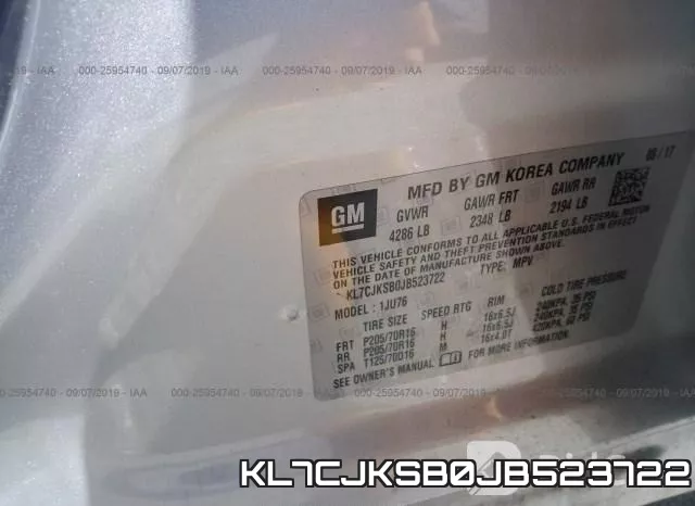 KL7CJKSB0JB523722 фото 10