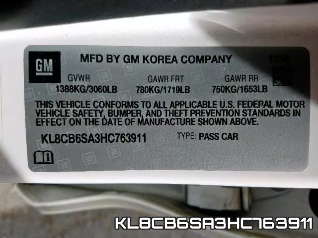KL8CB6SA3HC763911 фото 2