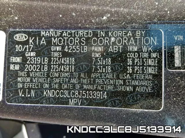 KNDCC3LC8J5133914 фото 2