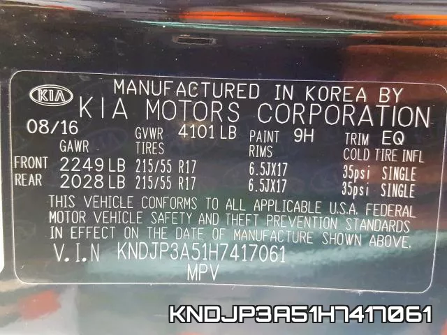 KNDJP3A51H7417061 фото 2