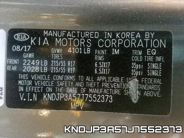 KNDJP3A57J7552373 фото 2