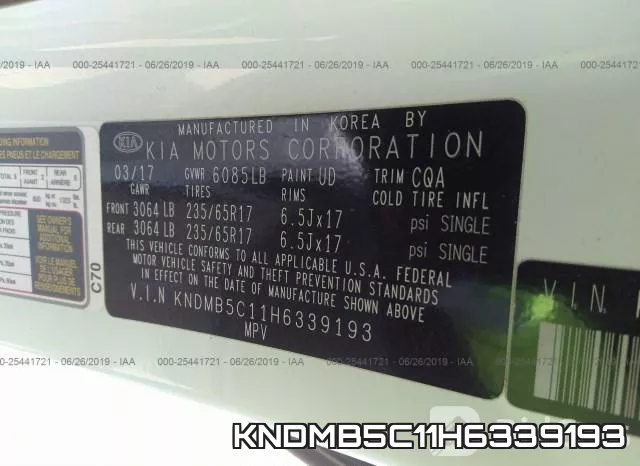 KNDMB5C11H6339193 фото 10