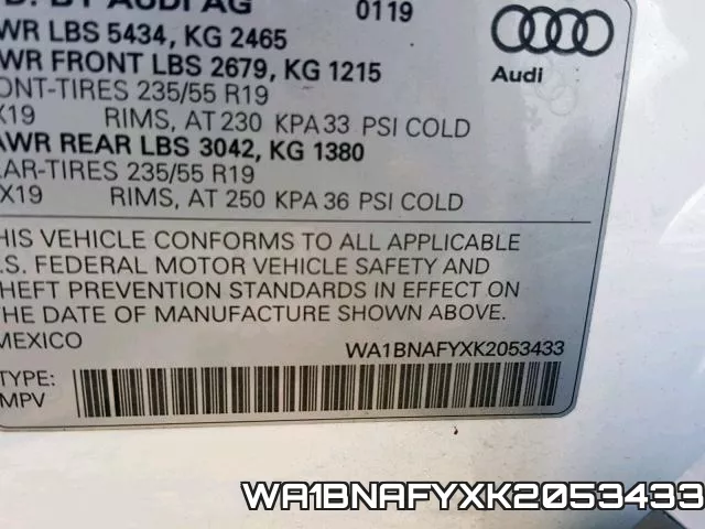 WA1BNAFYXK2053433 фото 2