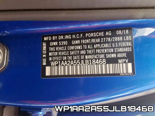 WP1AA2A55JLB18468 фото 2