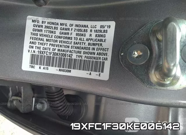 19XFC1F30KE006142 фото 10