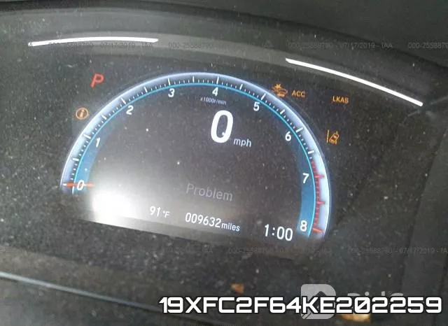 19XFC2F64KE202259 фото 8