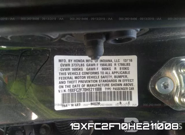 19XFC2F70HE211008 фото 10