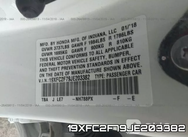 19XFC2F79JE203382 фото 10