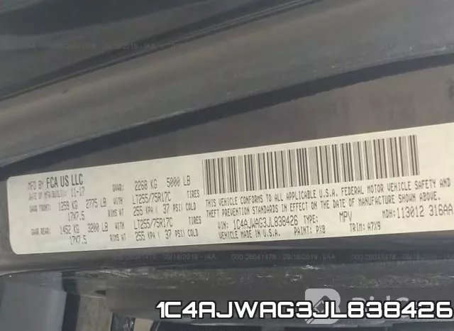 1C4AJWAG3JL838426 фото 10