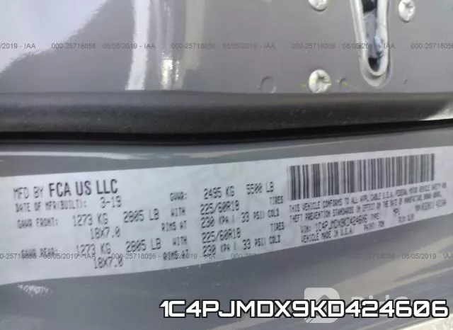 1C4PJMDX9KD424606 фото 10