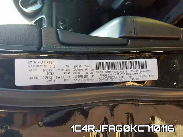 1C4RJFAG0KC710116 фото 2