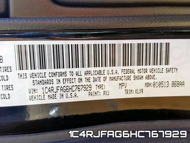 1C4RJFAG6HC767929 фото 2