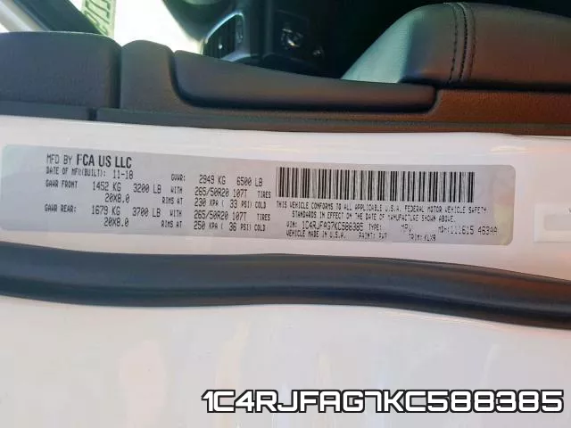 1C4RJFAG7KC588385 фото 2