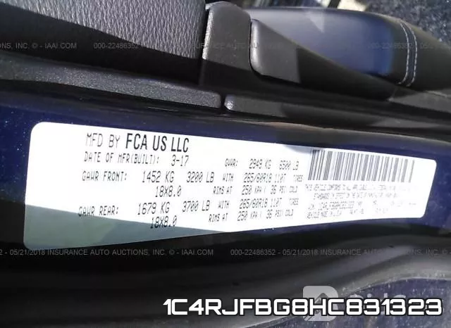 1C4RJFBG8HC831323 фото 9