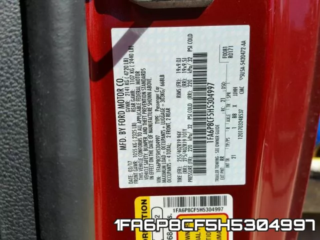 1FA6P8CF5H5304997 фото 2