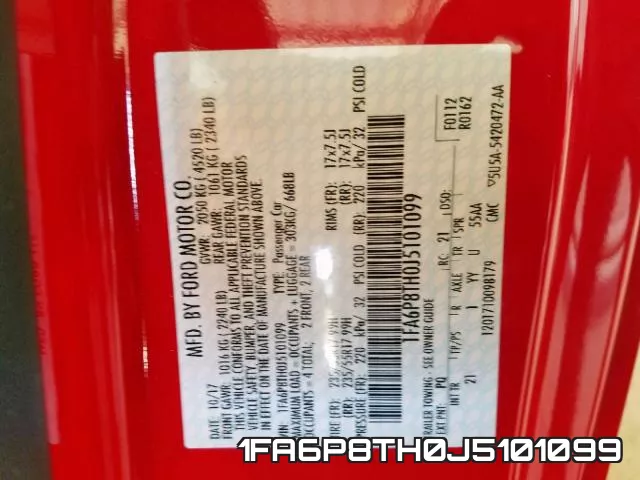 1FA6P8TH0J5101099 фото 2