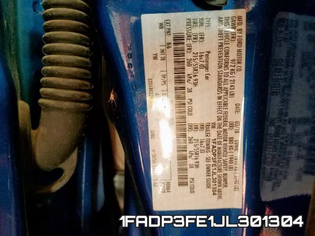1FADP3FE1JL301304 фото 2