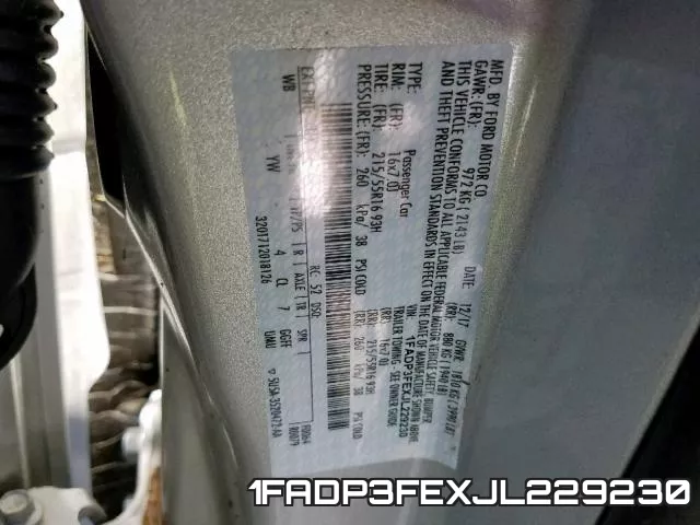 1FADP3FEXJL229230 фото 2