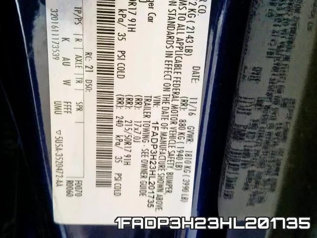 1FADP3H23HL201735 фото 2