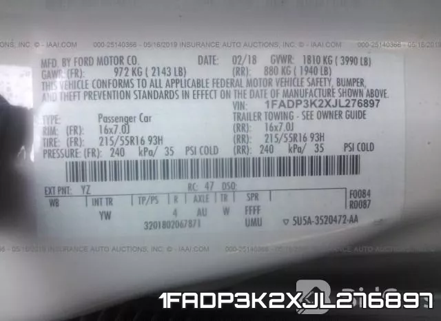 1FADP3K2XJL276897 фото 10