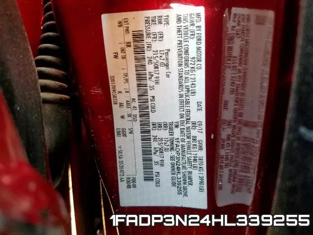 1FADP3N24HL339255 фото 2