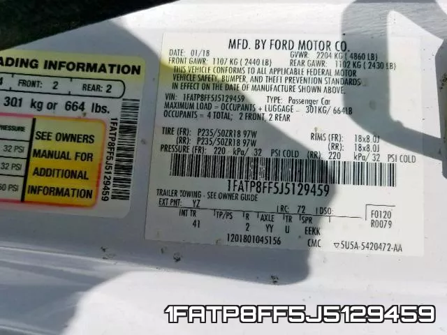 1FATP8FF5J5129459 фото 2