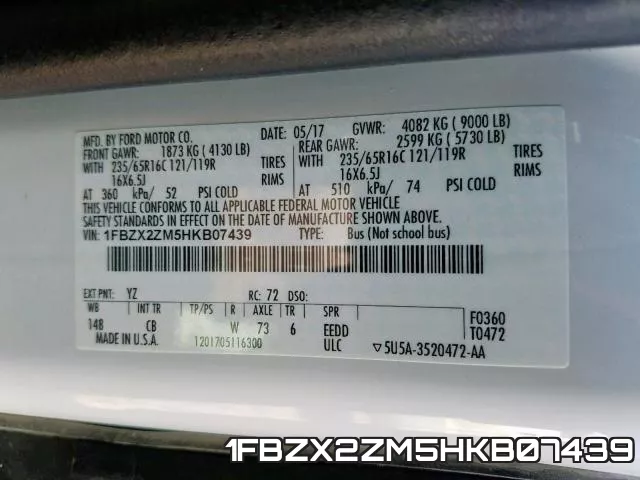 1FBZX2ZM5HKB07439 фото 2