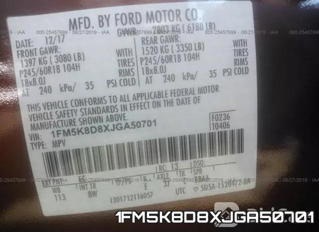 1FM5K8D8XJGA50701 фото 10