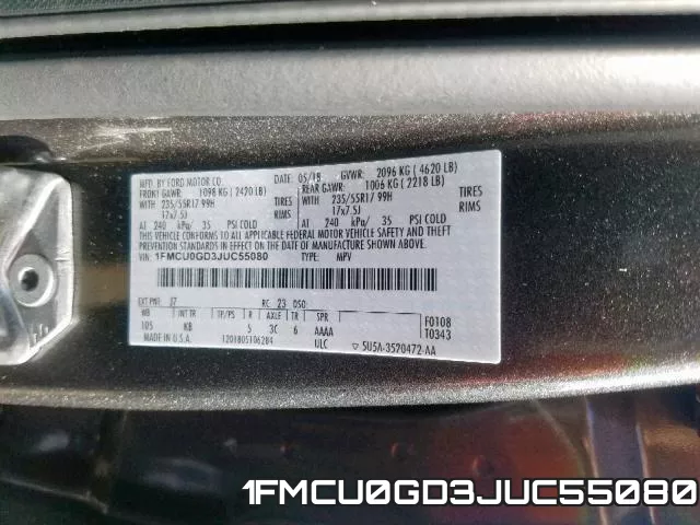 1FMCU0GD3JUC55080 фото 2