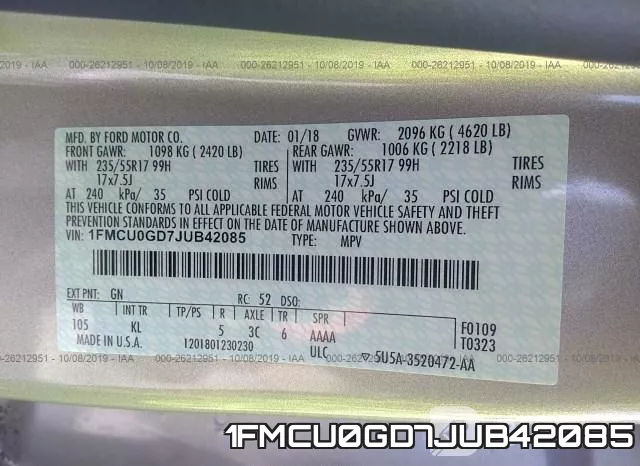 1FMCU0GD7JUB42085 фото 10