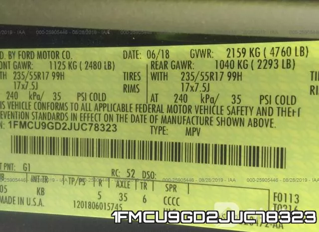 1FMCU9GD2JUC78323 фото 10