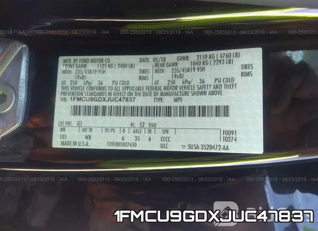 1FMCU9GDXJUC47837 фото 10