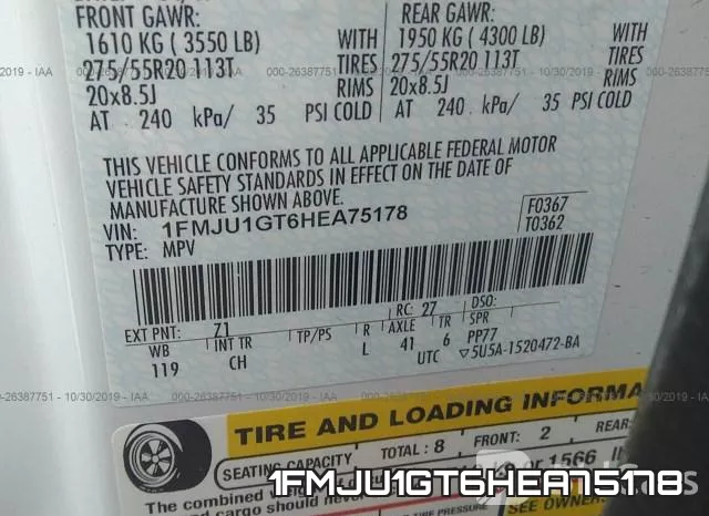 1FMJU1GT6HEA75178 фото 10