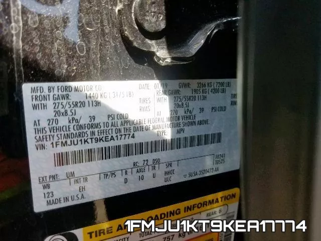 1FMJU1KT9KEA17774 фото 2