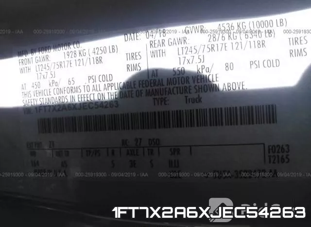1FT7X2A6XJEC54263 фото 10