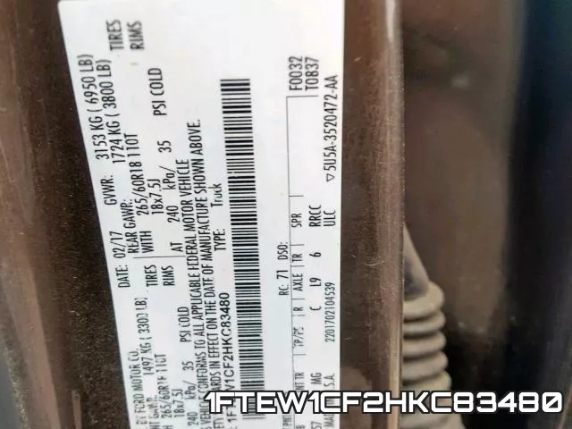 1FTEW1CF2HKC83480 фото 2
