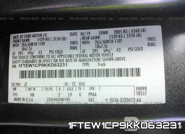 1FTEW1CP9KKD63231 фото 10