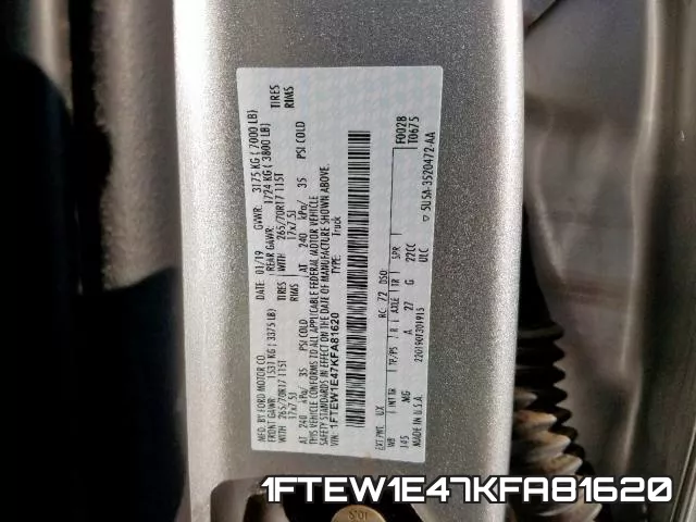 1FTEW1E47KFA81620 фото 2