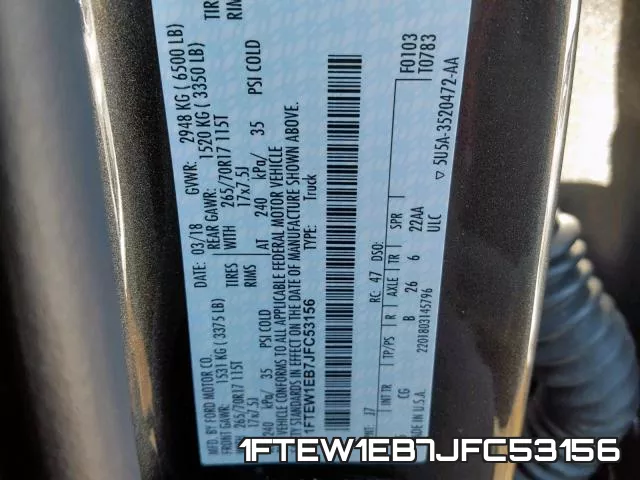 1FTEW1EB7JFC53156 фото 2