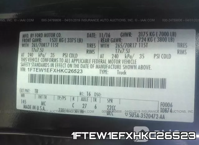 1FTEW1EFXHKC26523 фото 10