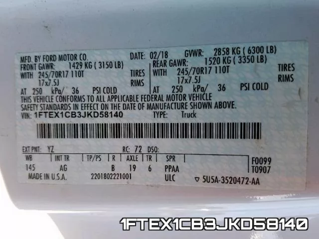 1FTEX1CB3JKD58140 фото 2