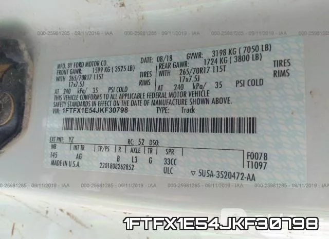 1FTFX1E54JKF30798 фото 10