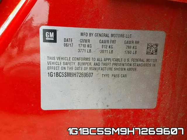 1G1BC5SM9H7269607 фото 2