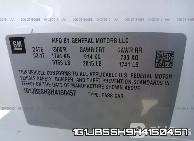1G1JB5SH9H4150457 фото 10